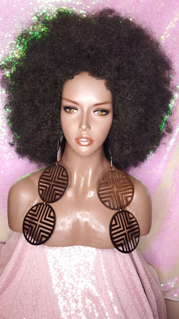 Big Afro Kinky Coil Realistic Natural Hair Afro Full Cap Wig - Beauty Blessing Wigs & Hair Extensions Boutique
