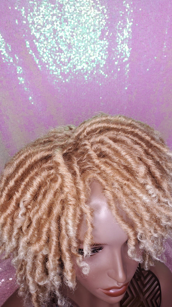 Ombre Auburn Blonde Hair Afro DreadLocks Locs Natural Kinky Twist Curl Ombre Blonde Brown Hair Dreadlocks - Beauty Blessing Wigs & Hair Extensions Boutique