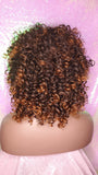 Curly Kinky Afro Spiral Curl Wig Big Ombre Auburn Natural Ombre Brown Auburn Hair Wig - Beauty Blessing Wigs & Hair Extensions Boutique