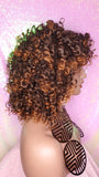 Curly Kinky Afro Spiral Curl Wig Big Ombre Auburn Natural Ombre Brown Auburn Hair Wig - Beauty Blessing Wigs & Hair Extensions Boutique