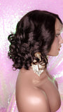 Short Bob Curly Brazilian Virgin Remy 100% Human Hair Lace Front Wig Razor Cut Bob Hair Style Curly Wig - Beauty Blessing Wigs & Hair Extensions Boutique