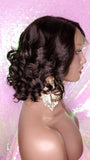 Short Bob Curly Brazilian Virgin Remy 100% Human Hair Lace Front Wig Razor Cut Bob Hair Style Curly Wig - Beauty Blessing Wigs & Hair Extensions Boutique