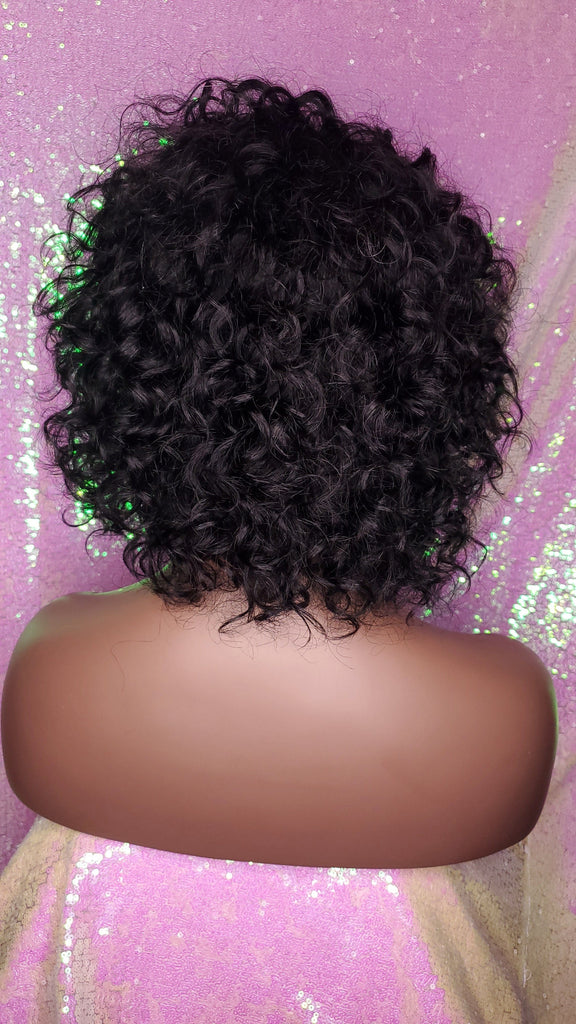Short Loose Curl Style
Curly Brazilian Remy 100% Human Hair Full Cap Wig. - Beauty Blessing Wigs & Hair Extensions Boutique
