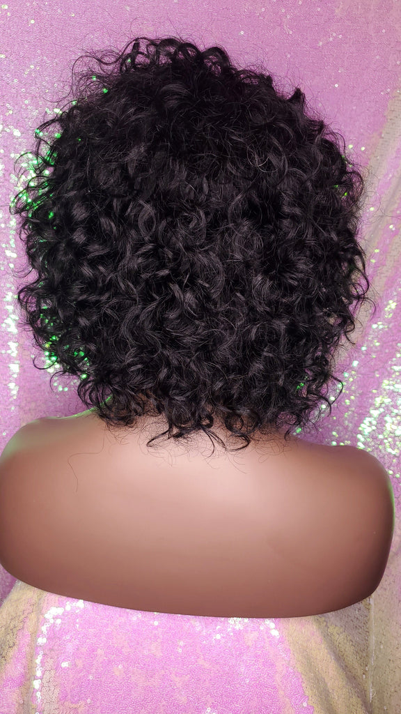 Short Loose Curl Style
Curly Brazilian Remy 100% Human Hair Full Cap Wig. - Beauty Blessing Wigs & Hair Extensions Boutique