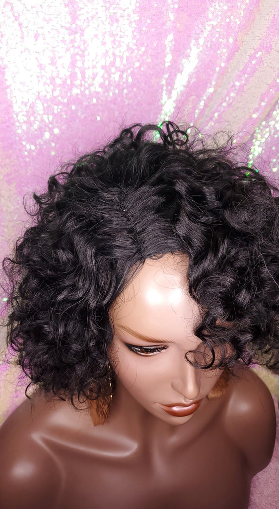 Short Loose Curl Style
Curly Brazilian Remy 100% Human Hair Full Cap Wig. - Beauty Blessing Wigs & Hair Extensions Boutique
