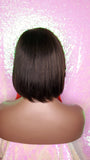 Bob Brazilian Remy Human Hair Remy Short Hair Bob Style Swoop Bang Wig Full Cap Wig - Beauty Blessing Wigs & Hair Extensions Boutique