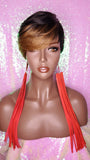 Pixie Short Cut Swoop Bang Layered Bang Style Hair Wig Vogue Fashion Brown Strawberry Blonde Bang Hair Wig - Beauty Blessing Wigs & Hair Extensions Boutique