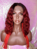 Burgundy Hair Loose Wave Bob Lace Front Brazilian Remy 100% Human Hair Natural Loose Waves Glueless Lace Wig - Beauty Blessing Wigs & Hair Extensions Boutique