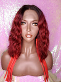 Burgundy Hair Loose Wave Bob Lace Front Brazilian Remy 100% Human Hair Natural Loose Waves Glueless Lace Wig - Beauty Blessing Wigs & Hair Extensions Boutique