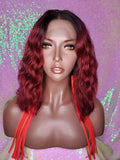 Burgundy Hair Loose Wave Bob Lace Front Brazilian Remy 100% Human Hair Natural Loose Waves Glueless Lace Wig - Beauty Blessing Wigs & Hair Extensions Boutique