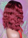 Burgundy Hair Loose Wave Bob Lace Front Brazilian Remy 100% Human Hair Natural Loose Waves Glueless Lace Wig - Beauty Blessing Wigs & Hair Extensions Boutique