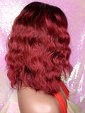 Burgundy Hair Loose Wave Bob Lace Front Brazilian Remy 100% Human Hair Natural Loose Waves Glueless Lace Wig - Beauty Blessing Wigs & Hair Extensions Boutique
