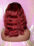 Burgundy Hair Loose Wave Bob Lace Front Brazilian Remy 100% Human Hair Natural Loose Waves Glueless Lace Wig - Beauty Blessing Wigs & Hair Extensions Boutique