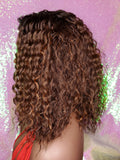 Deep Wave Lace Wig Glueless Pre Cut Lace Wig Ombre Brown Auburn Hair Wig Ripple Deep Wave Hair Wig - Beauty Blessing Wigs & Hair Extensions Boutique