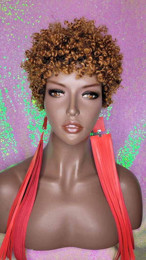 Auburn Hair Virgin Remy Short Afro Coil Kinky Curl Human Hair Wig Glueless Hair Full Natural Wig - Beauty Blessing Wigs & Hair Extensions Boutique