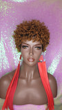 Auburn Hair Virgin Remy Short Afro Coil Kinky Curl Human Hair Wig Glueless Hair Full Natural Wig - Beauty Blessing Wigs & Hair Extensions Boutique