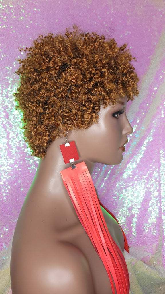 Auburn Hair Virgin Remy Short Afro Coil Kinky Curl Human Hair Wig Glueless Hair Full Natural Wig - Beauty Blessing Wigs & Hair Extensions Boutique
