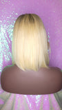 Blonde Hair Bob Human Hair Brazilian Remy Hair Natural Hairstyle Swoop Bang Bob Style Full Cap Wig - Beauty Blessing Wigs & Hair Extensions Boutique