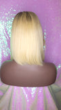Blonde Hair Bob Human Hair Brazilian Remy Hair Natural Hairstyle Swoop Bang Bob Style Full Cap Wig - Beauty Blessing Wigs & Hair Extensions Boutique