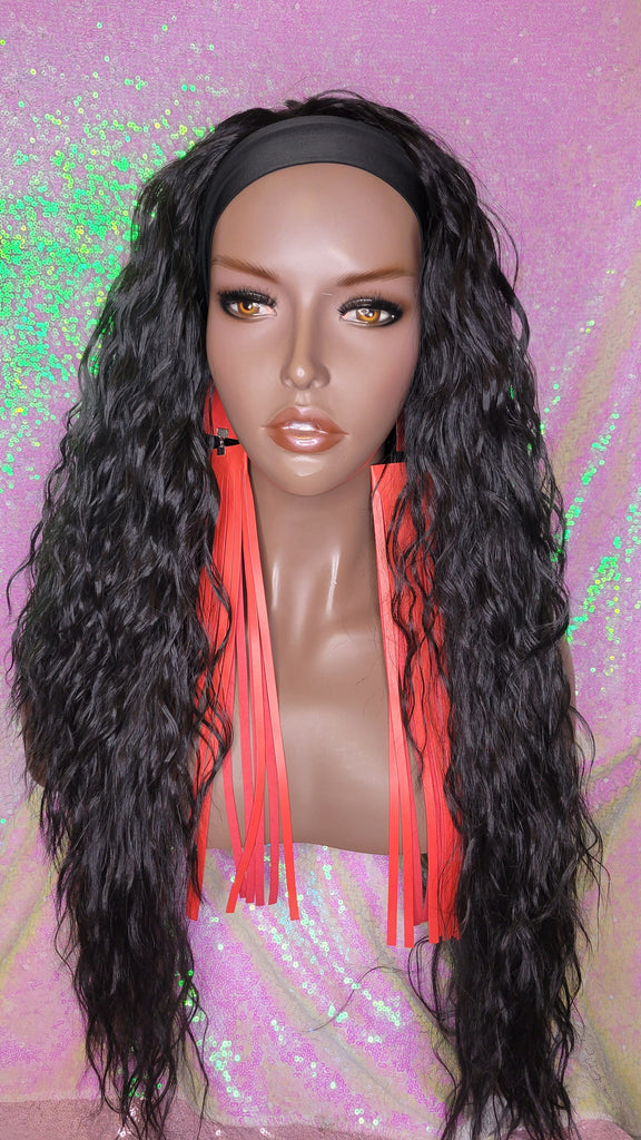 Head band Wig Beach Wave Loose Wave Natural Hair Half Wig Hair Wrap Trendy Headband Wig Summer Girl Hair Wig - Beauty Blessing Wigs & Hair Extensions Boutique