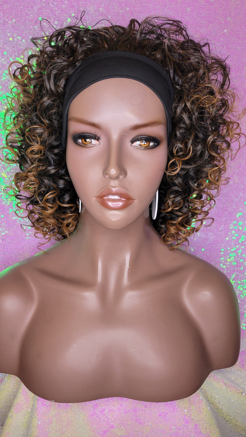 Curly Head band Wig Curly Spiral Big Curl Natural Look Hair Headband Half Wig Hair Wrap Trendy Headband Wig - Beauty Blessing Wigs & Hair Extensions Boutique