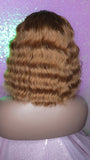 Deep Wave Short Bob Hairstyle Brazilian Remy 100% Human Hair with Bangs Natural Wave Hair Wig Auburn Hair Wig - Beauty Blessing Wigs & Hair Extensions Boutique