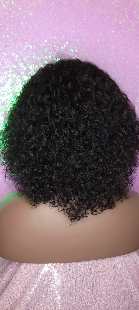 Jerry Curl Bob Brazilian Remy 100% Human Hair Lace Front Wig 4×4 Flexible Parting Bob Hair Bohemian Curly Wig - Beauty Blessing Wigs & Hair Extensions Boutique