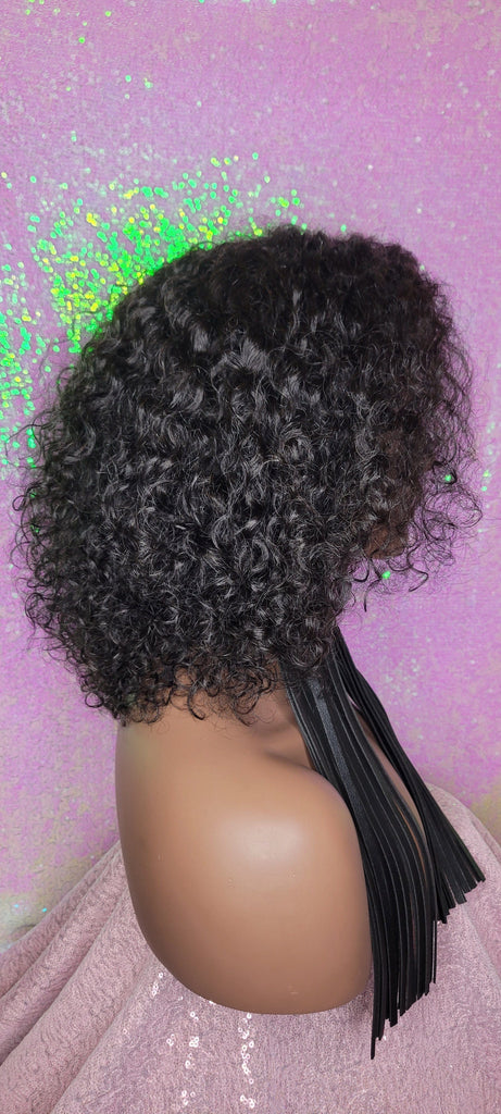 Jerry Curl Bob Brazilian Remy 100% Human Hair Lace Front Wig 4×4 Flexible Parting Bob Hair Bohemian Curly Wig - Beauty Blessing Wigs & Hair Extensions Boutique