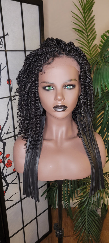 Spring Twist Passion Twist Kinky Twist Lace Wig Braid Hair Lace Front Wig Flexible Parting Bob Lace Wig Layered African Twist Short Hair Glueless Wig - Beauty Blessing Wigs & Hair Extensions Boutique