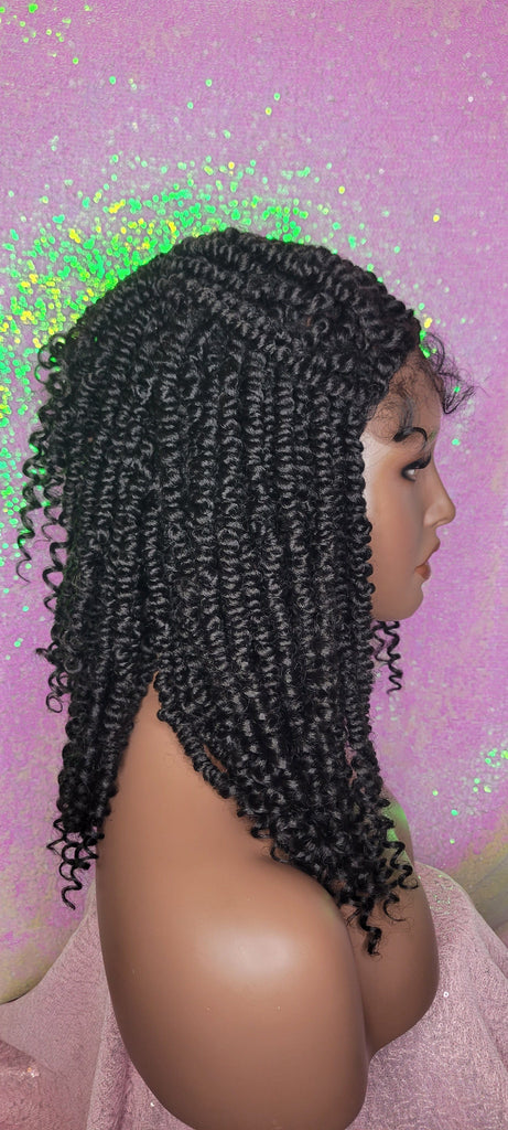 Spring Twist Passion Twist Kinky Twist Lace Wig Braid Hair Lace Front Wig Flexible Parting Bob Lace Wig Layered African Twist Short Hair Glueless Wig - Beauty Blessing Wigs & Hair Extensions Boutique