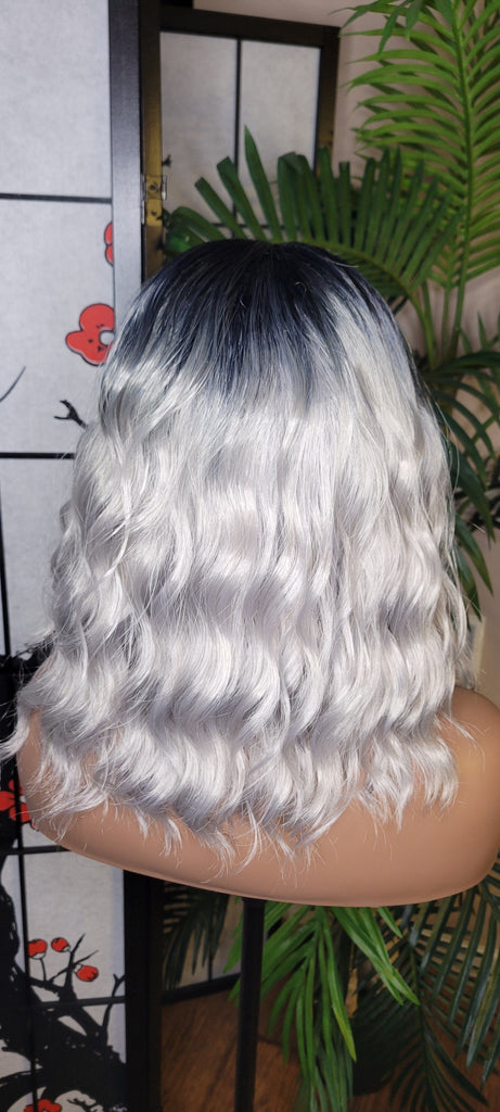 Gray Hair Deep Wave Hair Headband Wig Body Wave Bob Hair Wig Natural Hairstyle Headband Wig Silver Gray Hair - Beauty Blessings LLC