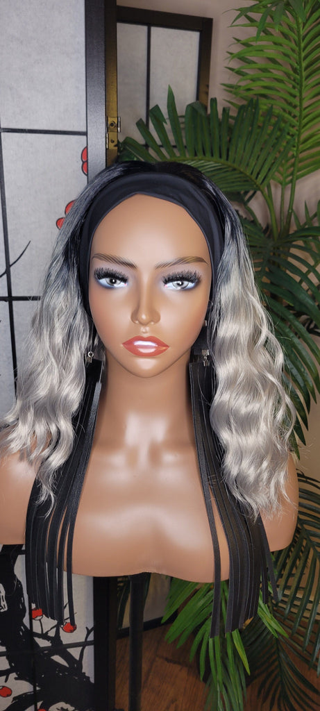 Gray Hair Deep Wave Hair Headband Wig Body Wave Bob Hair Wig Natural Hairstyle Headband Wig Silver Gray Hair - Beauty Blessings LLC