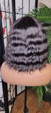 Deep Wave Short Bob Hairstyle Brazilian Remy 100% Human Hair with Bangs Natural Loose Wave Hair Wig Black Hair Wig - Beauty Blessing Wigs & Hair Extensions Boutique