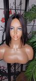 Short Bob Brazilian Remy Human Hair Remy Short Hair Bob Lace Part Bob Hairstyle Style Full Cap Wig - Beauty Blessings LLC