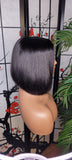 Short Bob Brazilian Remy Human Hair Remy Short Hair Bob Lace Part Bob Hairstyle Style Full Cap Wig - Beauty Blessings LLC