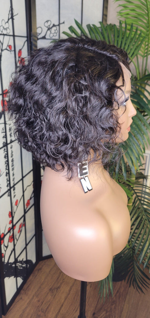 Lace Front Wig Loose Wave Short Bob Style Brazilian Remy 100% Human Hair Full Cap Women Wig Body Wave Hair - Beauty Blessings LLC