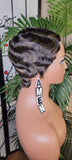 Pixie Cut Fingerwave Hair Wig Big Deep Wave Short Razor Cut Natural Hairstyle Wig Soft Mink Brazilian Remy 100% Human Hair Wig - Beauty Blessings LLC