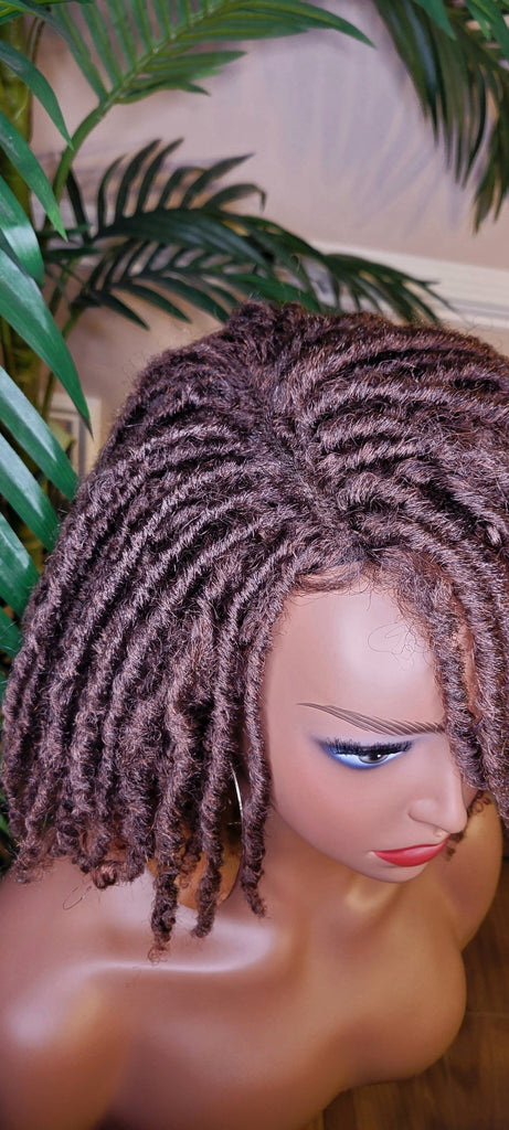 Kinky Twist Dreadlocks Locs Lace Wig  Natural Style Locks Hair Lace Part Sisterlocks Natural Hairstyle Wig - Beauty Blessings LLC