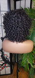 Short Small Curly Hairstyle Bob Wig Style Brazilian Remy 100% Human Hair Full Cap Women Wig Curly Hair with Bangs - Beauty Blessings LLC
