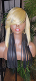 Blonde Hair Bob Human Hair Brazilian Remy Hair Natural Hairstyle Swoop Bang Bob Style Full Cap Wig - Beauty Blessing Wigs & Hair Extensions Boutique