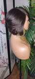 Dark Brown Short Bob Hairstyle 100% Human Hair Brazilian Remy Short Cut Hair Swoop Bang Layered Hair Full Cap Wig - Beauty Blessings LLC