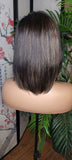 Ombre Auburn Hair Bob Human Hair Brazilian Remy Hair Natural Hairstyle Swoop Bang Bob Style Full Cap Wig - Beauty Blessings LLC