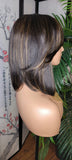 Ombre Auburn Hair Bob Human Hair Brazilian Remy Hair Natural Hairstyle Swoop Bang Bob Style Full Cap Wig - Beauty Blessings LLC