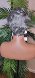Salt and Pepper Gray Hair Pixie Cut Brazilian Remy Human Hair Fashion Beauty Gray Hair Wig - Beauty Blessings LLC
