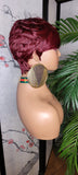 Short Hair Cut Pixie Cut Peruvian Remy Human Hair Wigs Burgundy Wigs - Beauty Blessing Wigs & Hair Extensions Boutique