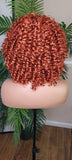 Curly Kinky Afro Spiral Curl Wig Big Ombre Auburn Natural Ombre Brown Auburn Hair Wig - Beauty Blessing Wigs & Hair Extensions Boutique