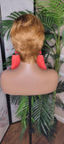 Strawberry Blonde Razor Cut Pixie Cut Brazilian Remy 100% Human Hair Wigs - Beauty Blessings LLC