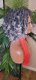 Curly Gray Hair Afro Kinky Twist Dreadlocks Locs Lace Wig  Natural Style Curly Locks Hair Full Cap Sisterlocks Natural Hairstyle Wig - Beauty Blessings LLC