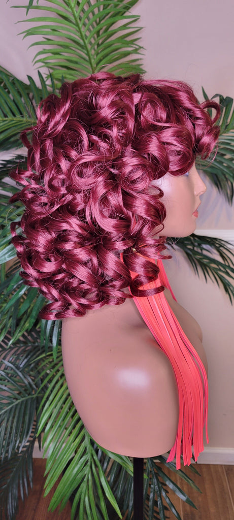 Big Barrel Curl Short Style Wig Full Cap Women Wig Curly Hair Women Fashion Wig Red Carpet Wig Bouncy Curl Hairstyle Auburn Highlights - Beauty Blessing Wigs & Hair Extensions Boutique