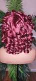 Big Barrel Curl Short Style Wig Full Cap Women Wig Curly Hair Women Fashion Wig Red Carpet Wig Bouncy Curl Hairstyle Auburn Highlights - Beauty Blessing Wigs & Hair Extensions Boutique